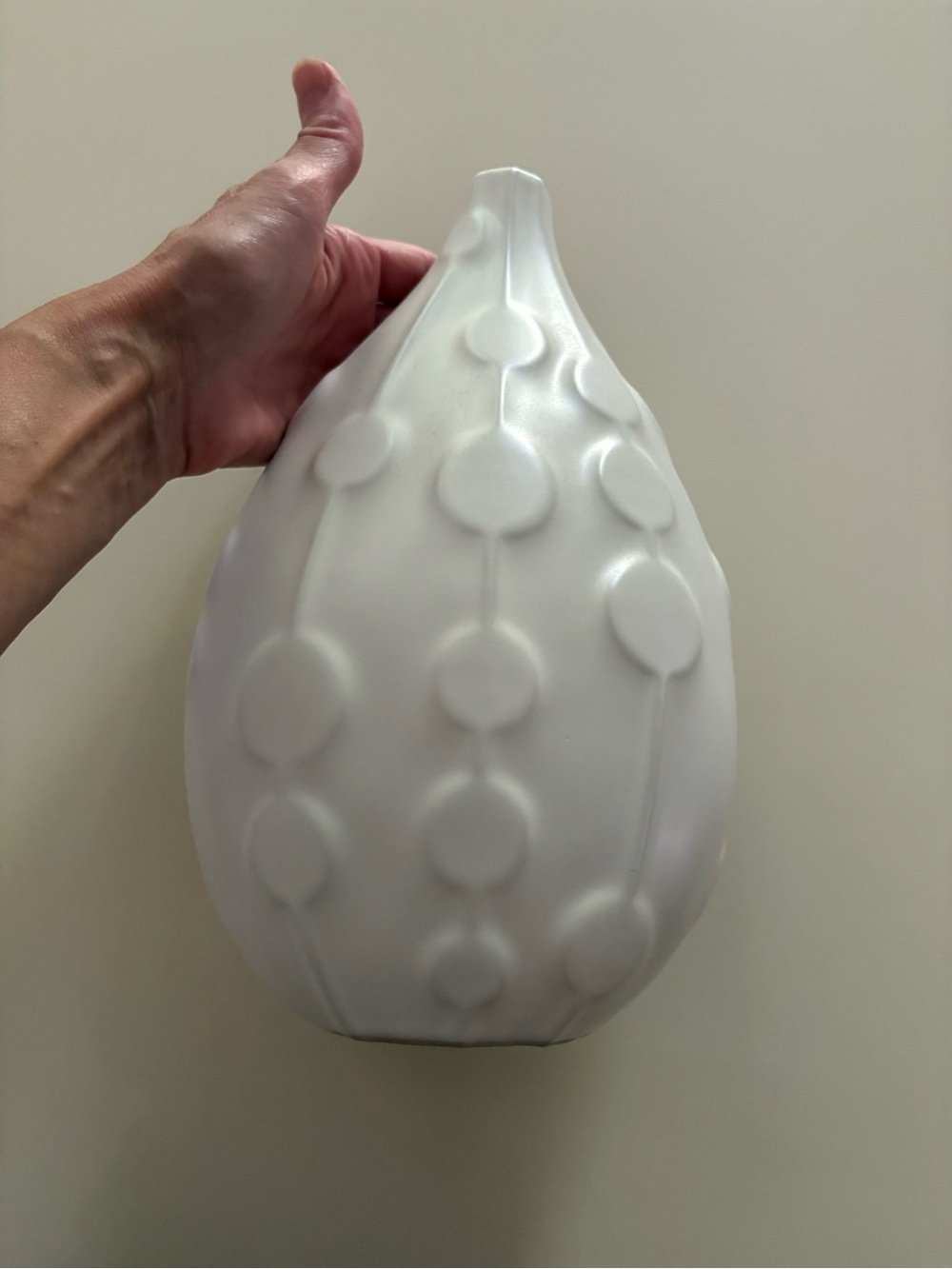 Jonathan Adler White Organic Shaped 11" tall vase